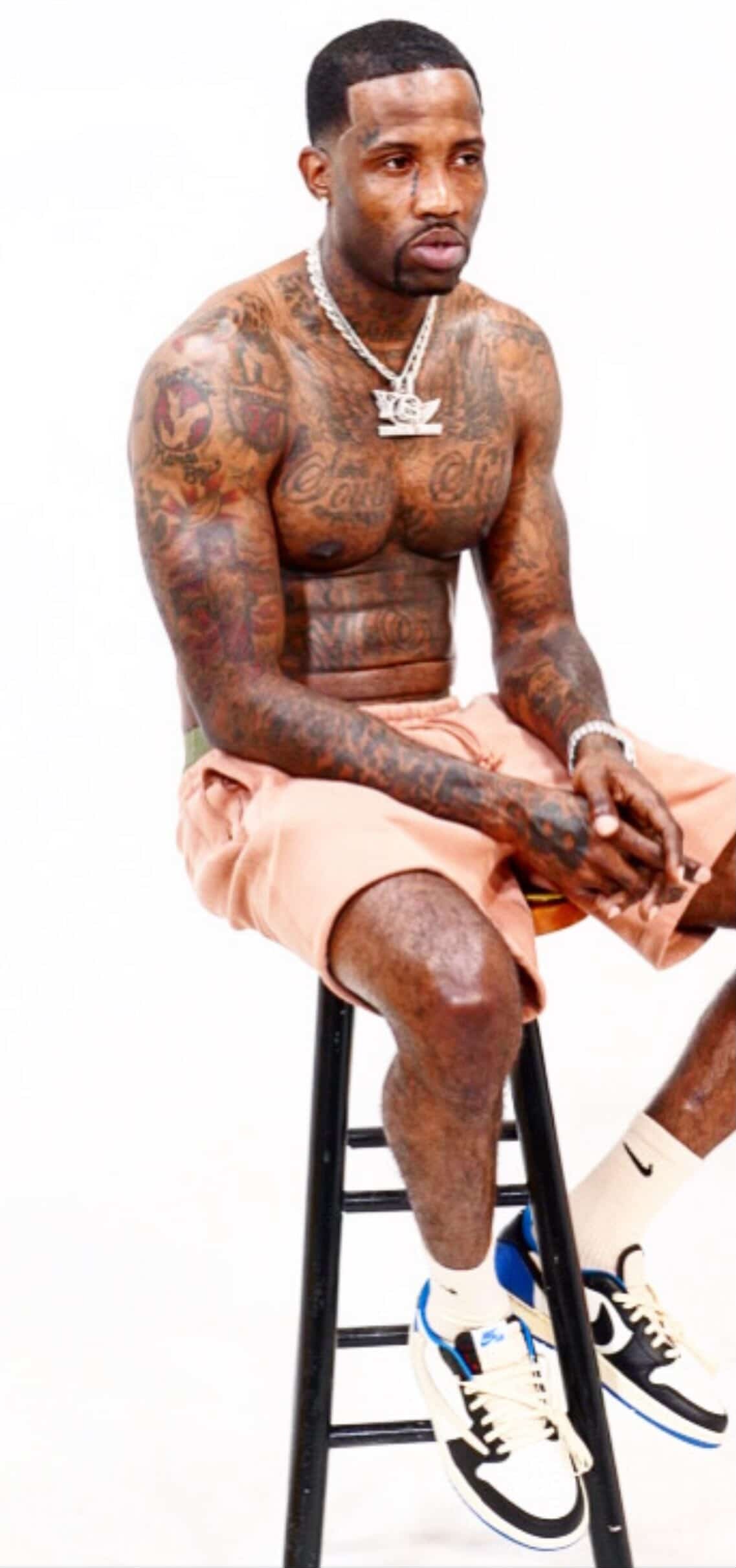 GWAP sitting shirtless portrait