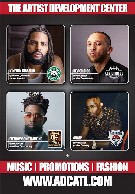 ADC Artists: Kinfolk Kiashine (Actor/Artist), Kev Choice (Artist/Producer), Fitzroy Constantine (Fashion/Producer), Gwap (Artist/Actor)